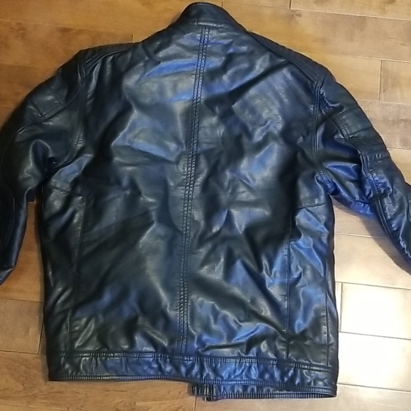 Men's Faux Leather Moto Jacket - Picture 4 of 4
